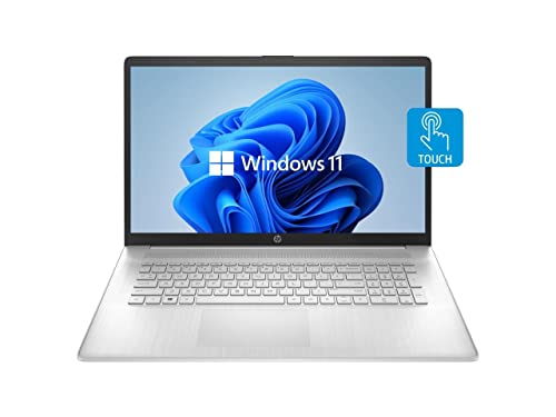 HP 2022 Newest Notebook Laptop, 17.3'' HD+ Touchscreen, AMD Ryzen 5 5500U 6 Cores Processor, Bluetooth, Wi-Fi, Webcam, USB Type-C, Windows 11 Home, Silver (16GB RAM | 1TB HDD)