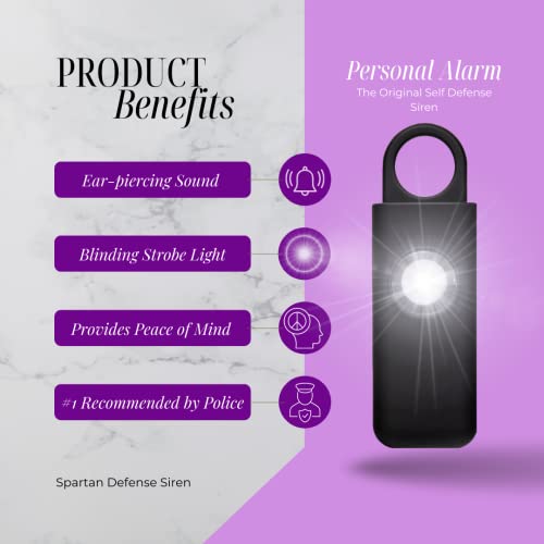 The Original Self Defense Siren Personal Safety Alarm for Women, Men, Kids, Elderly - SOS LED Strobe Light - Air Travel/TSA Friendly - Emergency Safe Key Chain Device, Pocket Size - 1 Unit