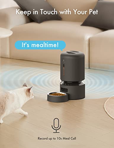 PETLIBRO Automatic Cat Feeder, 5G WiFi Cat Feeder with APP Control for Pet Dry Food, Stainless Steel Bowl, Low Food& Blockage Sensor, 1-10 Meals Per Day, Up to 10s Meal Call for Cat and Dog