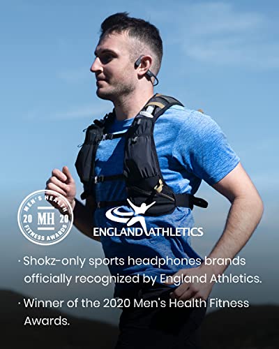 Shokz OpenRun (AfterShokz Aeropex) - Open-Ear Bluetooth Bone Conduction Sport Headphones - Sweat Resistant Wireless Earphones for Workouts and Running - Built-in Mic, with Headband