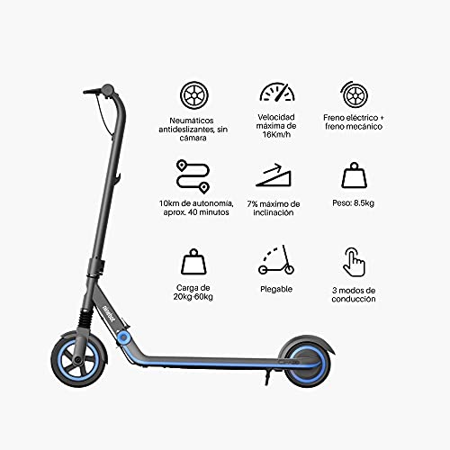 Segway Ninebot eKickScooter ZING E10 Electric Kick Scooter for Kids and Teens, Lightweight and Foldable, New Cruise Mode, Dark Grey