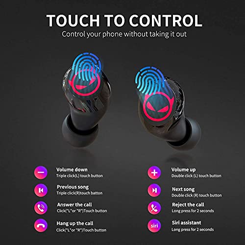 Wireless Earbuds,Bluetooth in Ear Headphone with Microphone Comfort&Lightweight Earphone with Noise Cancellation,3D Surround Stereo Bass,Long Life Portable Mini Charging Case for Sport