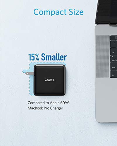 USB C Charger, Anker 60W PIQ 3.0 & GaN Tech Dual Port Charger, PowerPort Atom III (2 Ports) Charger with a 45W USB C Port, for USB-C Laptops, MacBook, iPad Pro, iPhone, Galaxy, Pixel and More
