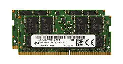 Factory Original 32GB (2x16GB) Laptop Memory Upgrade Compatible for Dell Alienware, Inspiron, Latitude, Precision, XPS SNP47J5JC/16G A8650534 DDR4 2133Mhz PC4-17000 SODIMM 2Rx8 CL15 1.2v RAM Adamanta