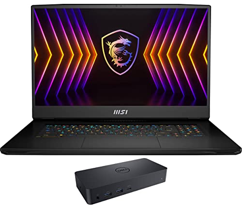 MSI Titan GT77 12UHS Gaming & Entertainment Laptop (Intel i7-12800HX 16-Core, 128GB DDR5 4000MHz RAM, 2x8TB PCIe SSD RAID 1 (8TB), GeForce RTX 3080 Ti, 17.3" 144Hz Win 11 Pro) with D6000 Dock