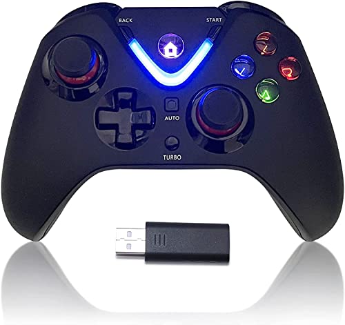 ROTOMOON Wireless Game Controller with LED Lighting Compatible with Xbox One S/X, Xbox Series S/X Gaming Gamepad, Remote Joypad with 2.4G Wireless Adapter Perfect for FPS Games