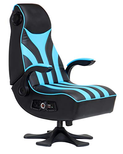 X Rocker, 5134701, CXR1 2.1 Wireless Gaming Chair with Vibration and Flip-up Arms, 32.08 x 24.8 x 43.11, Black/Teal