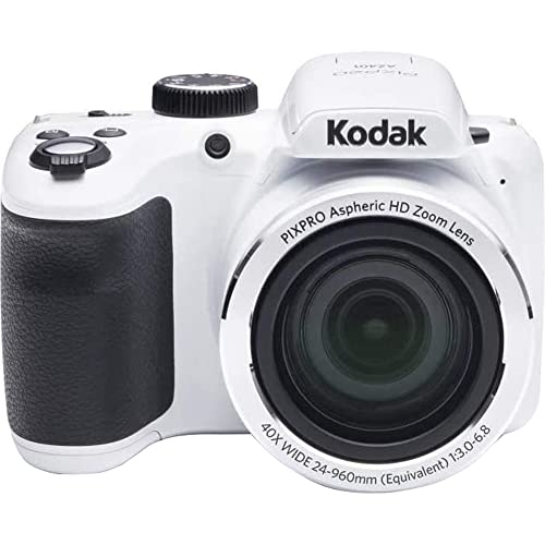 Kodak PIXPRO 16MP AZ401 Digital Point & Shoot Camera for Still Photography & HD Video (White) with 40X Optical Zoom, Image Stabilization and 3" LCD Bundle with Deco Gear Case + Pro Kit Accessories