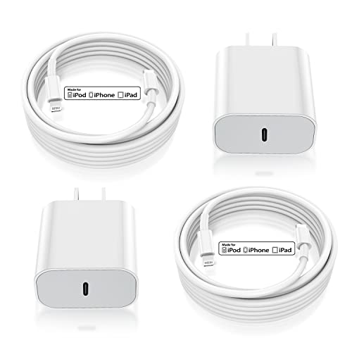 iPhone 11 12 13 Fast Charger,20W Apple Fast Charger with USB C to Lightning Cable 6ft (MFi Certified),Type C Fast Wall Plug with Cord for iPhone Mini/Pro/Pro Max (2-Pack)