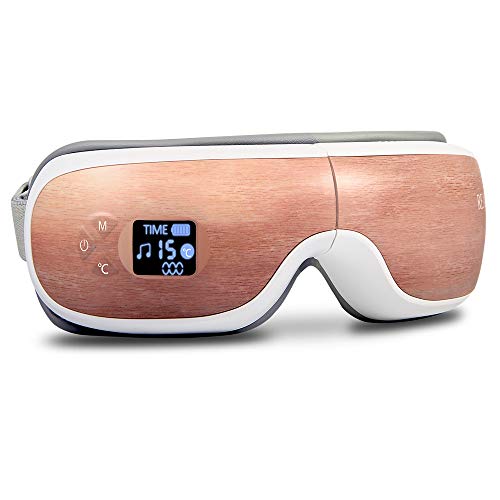 REAK Eye Care Device with Heat Eye Massag er Vibration and Music Play Rechargeable Eye Care Machine Electric Eye Warmer Mask with Five Modes to Relax Eye Strain Dark Circles Dry Eyes Etc