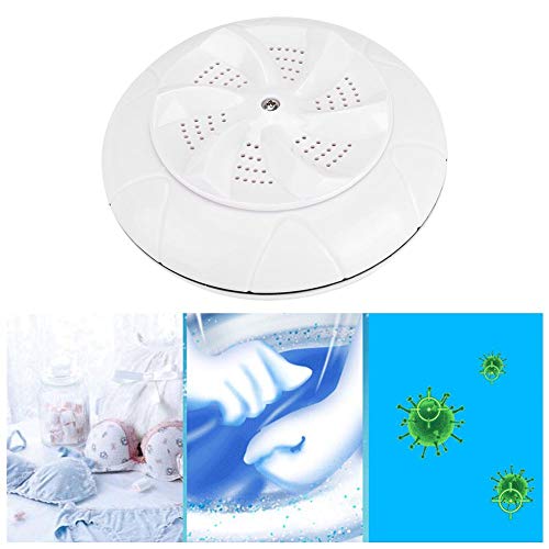 Fdit Mini USB Washing Machine Ultrasound Turbine Portable for Travel Household Cloth Cleaning(White)