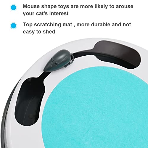 PKNOVEL Electronic Cat Toy, Interactive Cat Toy with Simulate Hunting Mice, Automatic Cat Toy with Scratch Mat Pad, Kitten Toy with 3 Glowing Ball Pet Toys
