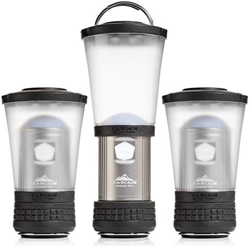 Cascade Mountain Tech Compact Collapsible LED Lantern [3Pk], Black