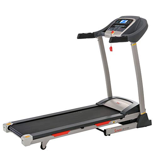 Sunny Health & Fitness Portable Treadmill with Auto Incline, LCD, Smart APP and Shock Absorber - SF-T7705