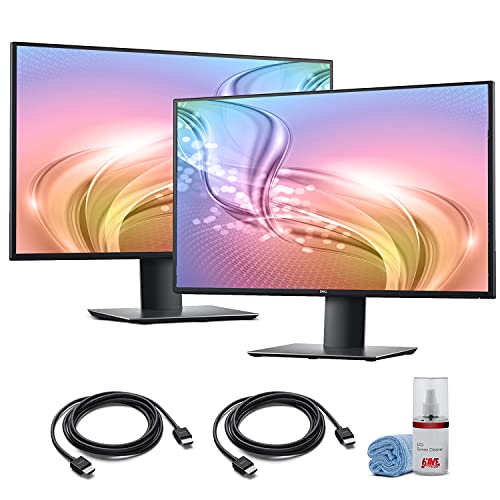 2 x Dell U2720Q UltraSharp 27" 16:9 HDR 4K IPS Monitor (U2720Q) + 2 x HDMI Cable + LCD Cleaning Kit