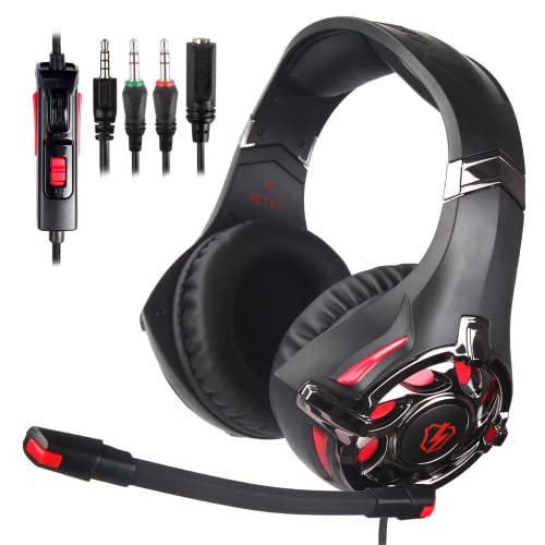 SADES G813 Multi-Platform Playstation 4Gaming Headset with Mic 3.5MM Jack in-LINE Volume Control Over-Ear Headphones for New PC/PS4/XboxOne/Smartphones