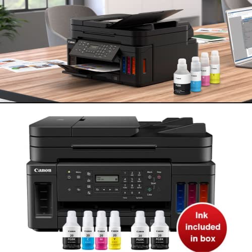 Ca Non All-in-one Printer Wireless Megatank Printer Copier Scanner and Fax, Auto 2-Sided Printing, 4800 x 1200 DPI, Mobile Printing and Airprint with 6 ft NeeGo Printer Cable