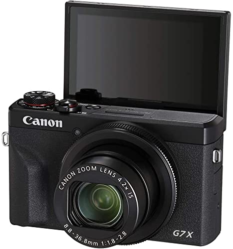 Canon PowerShot G7X Mark III Digital 4K Vlogging Camera, Black Expo Bundle with 32GB SD Card + SD Card Reader + Dust Blower + Brush Pen + Fiber Cloth + Manufacture Accessories