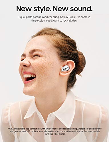 Samsung Galaxy Buds Live, True Wireless Earbuds W/Active Noise Cancelling (Wireless Charging Case Included), Mystic White (US Version)