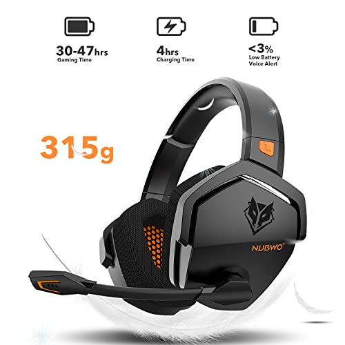 NUBWO G06 Wireless Gaming Headset with Microphone for PS5, PS4, PC, Mac, 3-in-1 Gamer Headphones with Mic, 2.4GHz Wireless for Playstation Console, Bluetooth Mode for Switch, Wired Mode for Controller