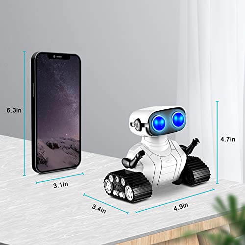 Robot Toys, Rechargeable RC Robots for Boys, RC Robot Toys for Kids, Kids Toys with Music and LED Eyes, 3+ Years Old Boys/Girls Toys (White) 1