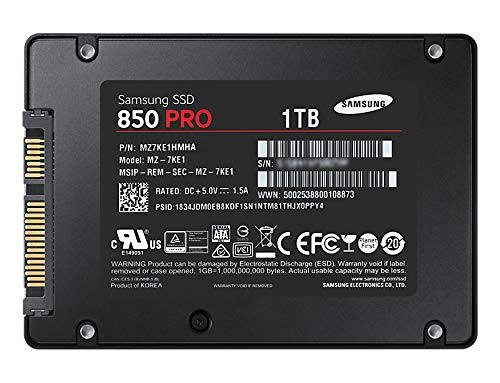 Samsung 850 PRO - 1TB - 2.5-Inch SATA III Internal SSD (MZ-7KE1T0BW)