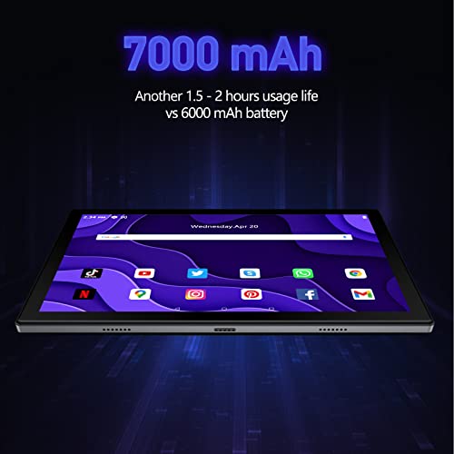 Android Tablet 10 inch, 6+128GB, 8 Core, 300Nits Brightness Full HD Display, 7000mAh, 5G AC WiFi, Bluetooth 5.0, Android 11 Tablets with Kids Mode Powered by Google, PlimPad P60