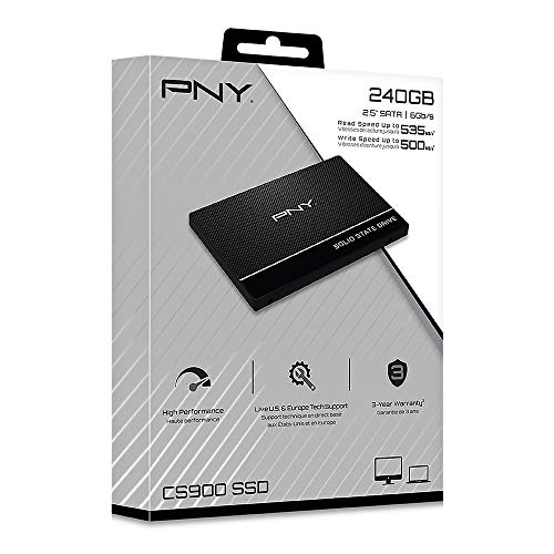 PNY CS900 240GB 3D NAND 2.5" SATA III Internal Solid State Drive (SSD) - (SSD7CS900-240-RB)