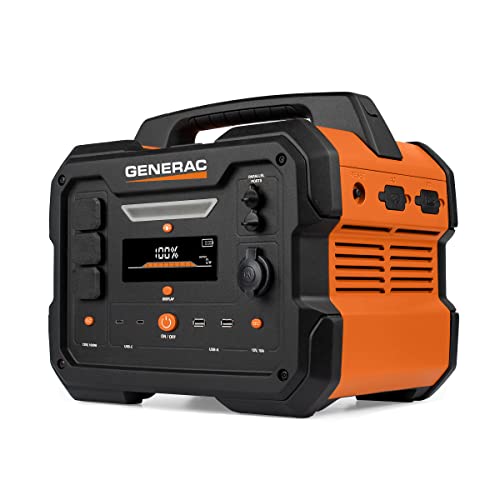 Generac GB1000 1086Wh Portable Battery Power Station Generator with Lithium-Ion NMC, Fast Solar Charging, Wireless Charging Pad for Camping, RV, Indoor/Outdoor Use