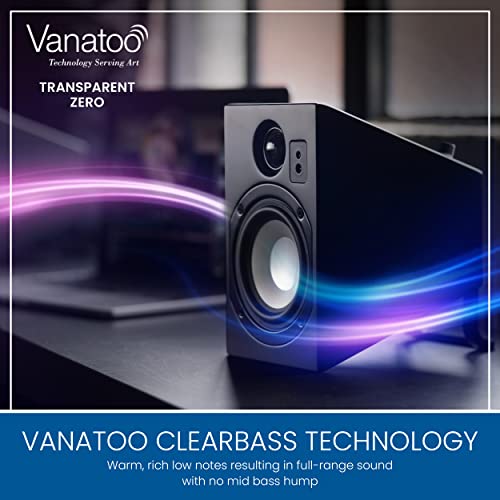 Vanatoo Transparent Zero Powered Speakers - Bluetooth Speakers - Speakers AUX, USB, Optical, Analog - Computer Speakers - TV Speakers - Gaming Speakers - Black, Set of 2