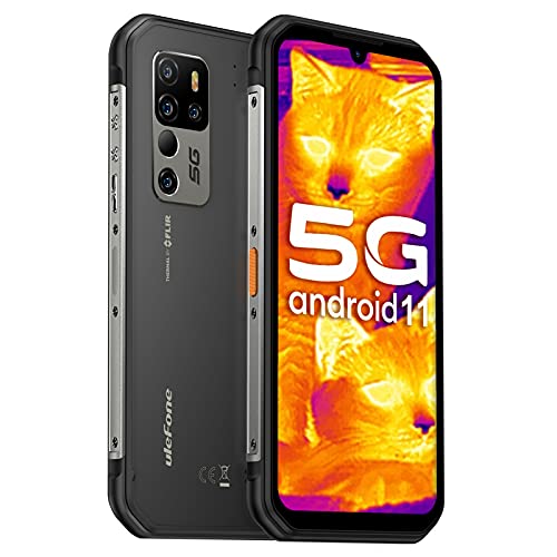 Ulefone Armor 11T 5G Rugged Smartphone, 256GB+8GB Rugged Phone, Thermal Imaging Camera, IP68/69K, Android 11, 48MP Triple Camera, 6.1 inch HD+, NFC, 5200mAh QI 10W Wireless Charging, Compass