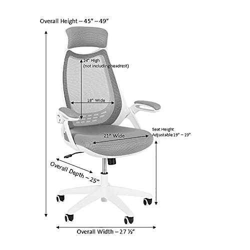 Norwood Commercial Furniture Contemporary High Back Fully-Adjustable Office Desk Task Chair with Flip Up Arms for Home, Office, Classroom, Gaming - Gray (NOR-IAH0018GR-SO)