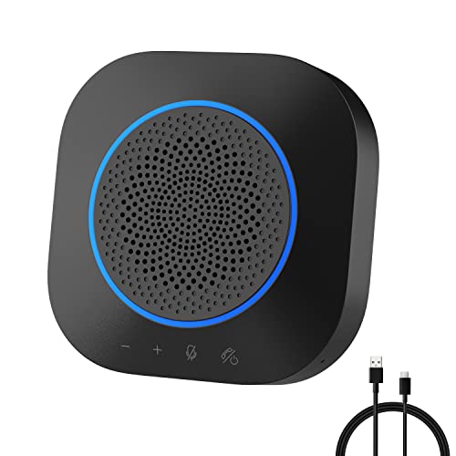 Bluetooth Speakerphone, ANSTEN Conference Speaker with Mics, 360°Enhanced Voice Pickup, Bluetooth 5.1, USB C, Conference Microphone for Home Office
