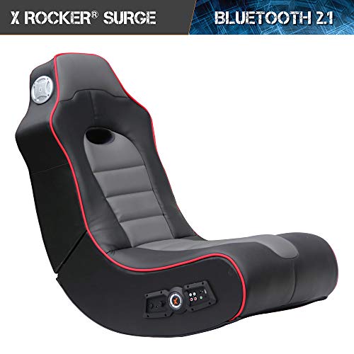 X Rocker 5172601 Gaming Chair, 36.81 x 32.28 x 20.89, Black/Red Piping