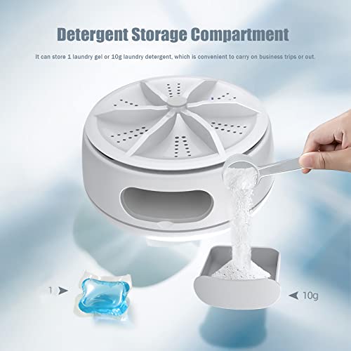 Sheng&Hui Portable Mini Washing Machine USB Mini Washing Machine High Power Turbo Washer with 4 Speed Remote Control for Home, Business, Travel, College Room, RV, Apartment