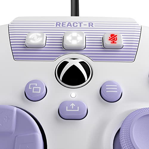 Turtle Beach REACT-R Controller Wired Game Controller – Licensed for Xbox Series X & Xbox Series S, Xbox One & Windows – Audio Controls, Mappable Buttons, Textured Grips - White/Purple