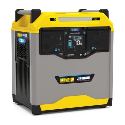 Champion Power Equipment 100593 3276-Wh Power Station 3200/1600-Watt Portable Lithium-Ion Battery Solar Generator