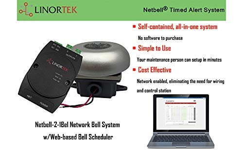 Netbell-2-1Bel TCP/IP Loud Automatic School | Office Break Time Alarm Bell System w/Programmable Bell Timer Software Web-Based Electronic Bell Controller
