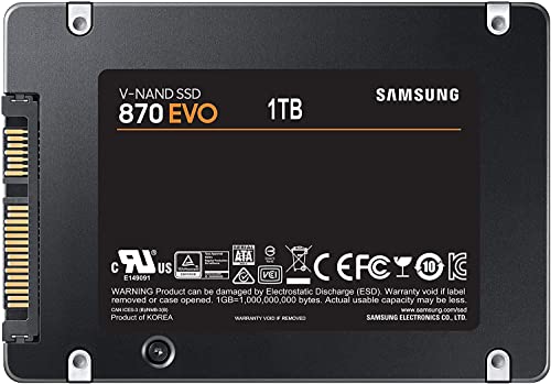 Sam-Sung 870 EVO SATA III SSD 2.5” / MZ-77E1T0B / Internal Solid State Hard Drive, Upgrade PC or Laptop Memory and Storage for IT Pros, Creators, Everyday Users (1 TB)