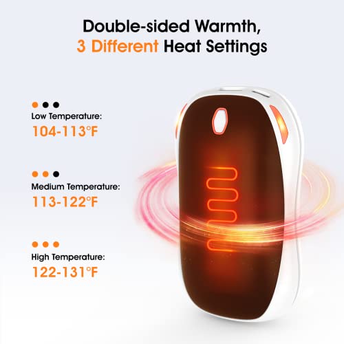 Hand Warmers Rechargeable - 5000mAh（2 Pack） WQOE Portable Pocket Electric Hand Warmer/Power Bank, 2-in-1 Magnetic USB Hand Warmers for Outdoors, Hunting, Golf, Camping, Warm Gifts