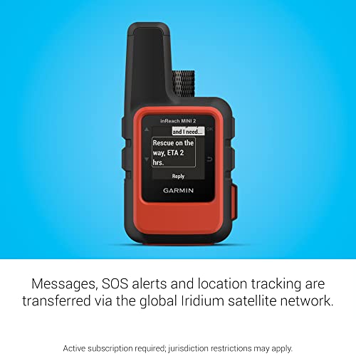 Garmin inReach Mini 2, Lightweight and Compact Satellite Communicator, Hiking Handheld, Orange