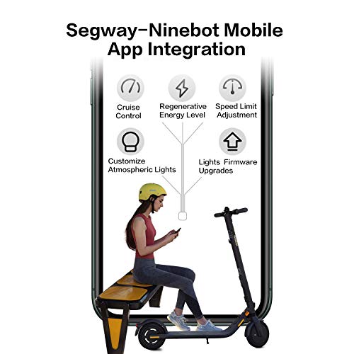 Segway Ninebot E45 Electric Kick Scooter, Lightweight and Foldable, Upgraded Motor Power, Dark Grey