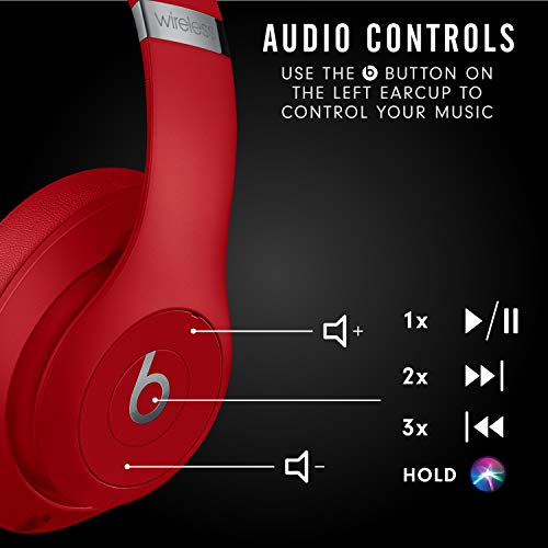 Beats Studio3 Wireless Noise Cancelling Over-Ear Headphones - Apple W1 Headphone Chip, Class 1 Bluetooth, 22 Hours of Listening Time, Built-in Microphone - Red (Latest Model) - AOP3 EVERY THING TECH 