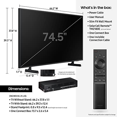SAMSUNG 75-Inch Class Frame Series - 4K Quantum HDR Smart TV with Alexa Built-in (QN75LS03AAFXZA, 2021 Model)