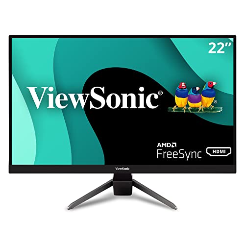 ViewSonic VX2267-MHD 22 Inch 1080p Gaming Monitor with 75Hz, 1ms, Ultra-Thin Bezels, FreeSync, Eye Care, HDMI, VGA, and DP