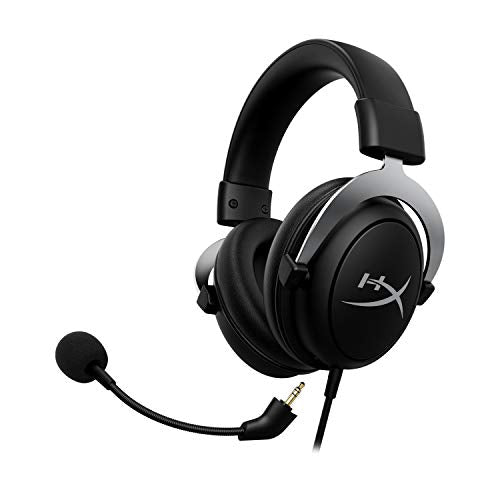 HyperX CloudX, Official Xbox Licensed Gaming Headset, Compatible with Xbox One and Xbox Series X|S, Memory Foam Ear Cushions, Detachable Noise-Cancelling Mic, in-line Audio Controls, Silver