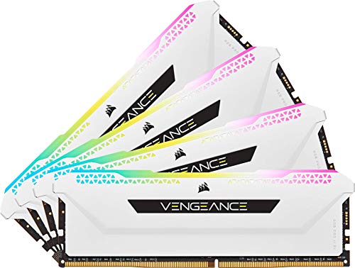 Corsair Vengeance RGB Pro SL 32GB (4x8GB) DDR4 3200 (PC4-25600) C16 1.35V - White (CMH32GX4M4E3200C16W)