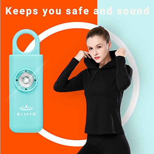 Personal Safety Alarm Keychain for Women - Loud 125 dB Siren, Strobe SOS LED Light - Pocket Size - Air Travel Friendly (Blue)