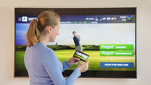 PHIGOLF Home Golf Simulator with Weighted Swing Stick, Indoor & Outdoor Use, Swing Trainer with Motion Sensor & 3D Swing Analysis, Supports Android and iOS Devices, Compatible with WGT & E6 Connect