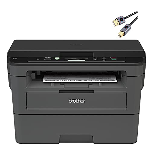 Brother L-2390DW Series Compact Monochrome Laser All-in-One Laser Printer I Print Scan Copy I Wireless | Mobile Printing I Auto 2-Sided Printing I Print Up to 32 Pages/Min + Printer Cable